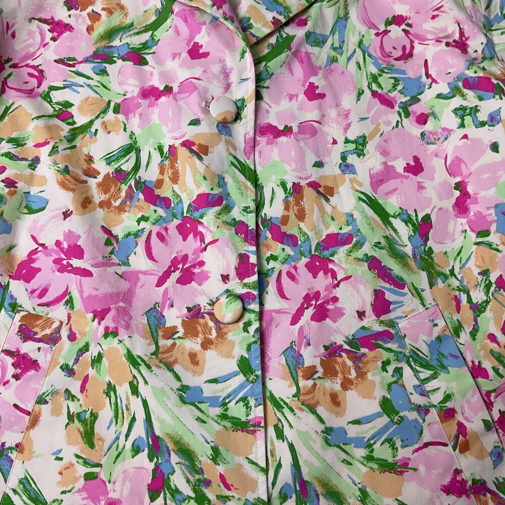 Free Assembly Floral collared Trench Coat Womens Large NWT - Picture 4 of 12
